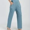 Lily | Light Blue Wide-Leg High-Waist Pants - Plus