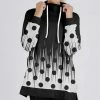 Lily | Black & White Polka Dot Abstract Funnel-Collar Pullover - Women & Plus