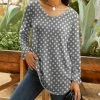 Lily | Gray & White Polka Dot Long-Sleeve Tunic - Women & Plus