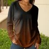 Lily | Black & Brown Abstract Ombré V-Neck Tunic - Women
