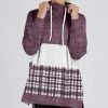 Lily | Purple & White Color Block Plaid Funnel-Collar Pullover - Women & Plus