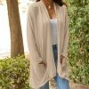 Lily | Cream Beige Pocket Open Cardigan - Women & Plus