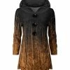 Lily | Black & Brown Abstract Ombré Velvet Button-Up Hoodie - Women & Plus
