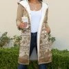 Lily | Beige & White Floral Pocket Hooded Button-Up Jacket - Women