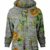 Lily | Gray & Orange Floral Pocket Hoodie - Women & Plus