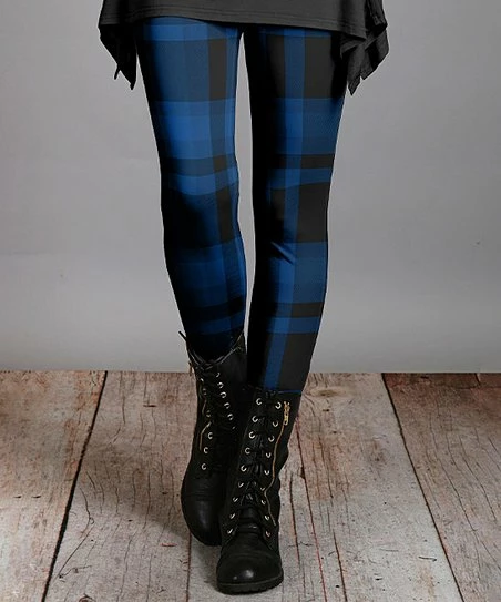 Lily | Navy & Black Plaid Leggings - Women & Plus 1 Lily | Navy & Black Plaid Leggings - Women & Plus