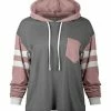 Lily | Gray & Taupe Stripe-Sleeve Pocket Hoodie - Women & Plus