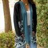 Lily | Black & Teal Floral Open Pocket Cardigan - Women & Plus