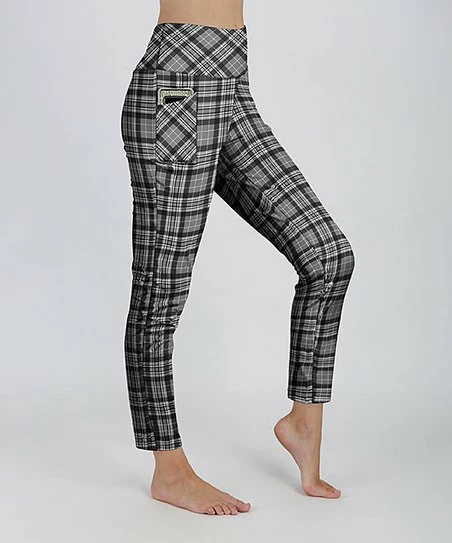 Lily | Gray & Black Plaid Pocket Leggings - Plus 1 Lily | Gray & Black Plaid Pocket Leggings - Plus