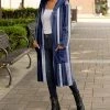 Lily | Navy & White Stripe Pocket Hooded Duster - Women & Plus