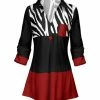 Lily | Black & Red Color-Block Zebra Collared A-Line Tunic - Women
