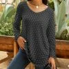 Lily | Dark Gray Dot V-Neck Tunic - Women & Plus