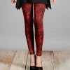 Lily | Red & Black Floral Leggings - Women & Plus