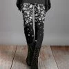 Lily | Black & White Snowflake Leggings - Women