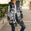 Lily | Black & Gray Geometric Button-Up Longline Shacket - Women & Plus