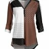 Lily | Black & Brown Polka Dot Patchwork Button-Front Hi-Low Tunic - Women & Plus