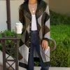 Lily | Brown & Gray Argyle Button-Snap Hooded Duster - Women
