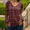 Lily | Red & Black Plaid V-Neck Long-Sleeve Tunic - Plus
