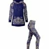 Lily | Blue & Yellow Arabesque Hoodie & Leggings - Women & Plus