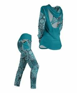 Lily | Turquoise Paisley Hoodie & Leggings - Women & Plus