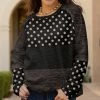 Lily | Black & Heather Gray Color-Block Polka Dot Crewneck Pullover - Women & Plus