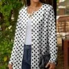 Lily | Black & White Polka Dot Button-Up Cardigan - Women