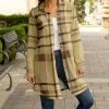 Lily | Beige & Brown Plaid Longline Shacket - Women