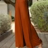Lily | Brown Rust Pocket Palazzo Pants - Women
