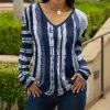 Lily | Navy & White Stripe Long-Sleeve V-Neck Tunic - Women & Plus