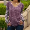 Lily | Pink & White Polka Dot Stripe Long-Sleeve V-Neck Tunic - Women
