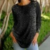 Lily | Black & Gold Abstract Crewneck Tunic - Plus