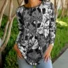 Lily | Gray & White Cat Crewneck Tunic - Plus