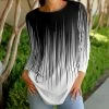 Lily | Black & White Ombré Stripe Long-Sleeve Crewneck Tunic - Women & Plus