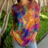 Lily | Blue & Orange Abstract Long-Sleeve Crewneck Tunic - Women & Plus