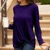 Lily | Purple Twist-Front Crewneck Tunic - Women & Plus
