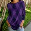 Lily | Dark Purple & Black Plaid Long-Sleeve Crewneck Tunic - Plus