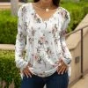 Lily | White & Pink Floral V-Neck Tunic - Women & Plus