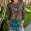 Lily | Orange & Blue Abstract Crewneck Tunic - Women & Plus