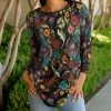 Lily | Black & Red Floral Crewneck Tunic - Women & Plus