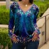 Lily | Navy & Purple Floral V-Neck Tunic - Women & Plus