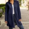 Lily | Navy Collared Button-Up Longline Shacket - Women & Plus