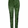 Lily | Green & Black Cheetah Velvet Skinny Pants - Women