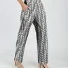 Lily | Gray & White Abstract Pocket High-Waist Wide-Leg Pants - Women