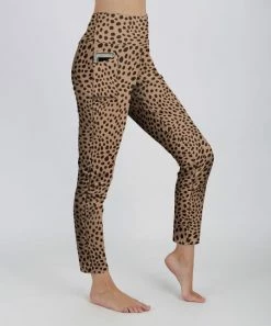 Lily | Beige & Black Cheetah Pocket Leggings - Women