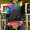 Lily | Black & Purple Geometric Hoodie - Women