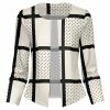 Lily | Black & Cream Grid Open Blazer - Women & Plus