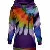 Lily | Purple & Orange Tie-Dye Kangaroo Pocket Hoodie - Women & Plus