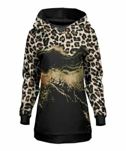 Lily | Black & Cream Leopard Kangaroo Pocket Hoodie - Women & Plus