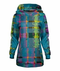 Lily | Teal & Purple Plaid Kangaroo Pocket Hoodie - Women & Plus