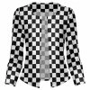 Lily | Black & White Checkerboard Collarless Open Blazer - Plus